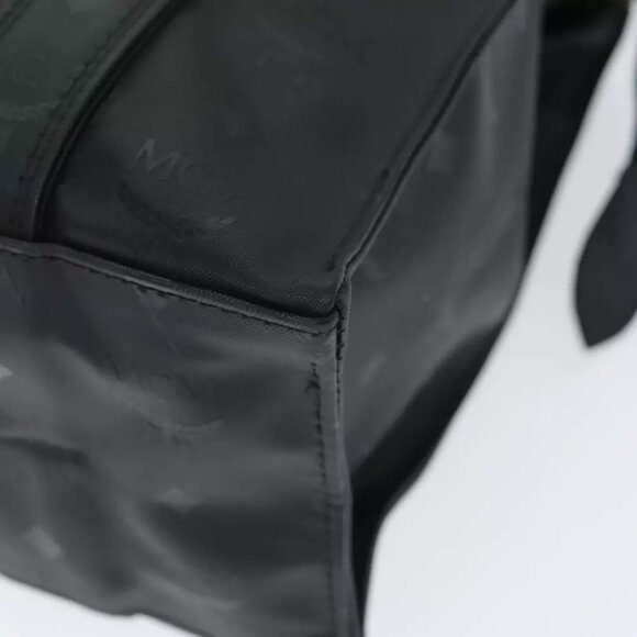 MCM Vicetos Logogram Tote Bag Coated Canvas Black Auth 75146 - Picture 13 of 16